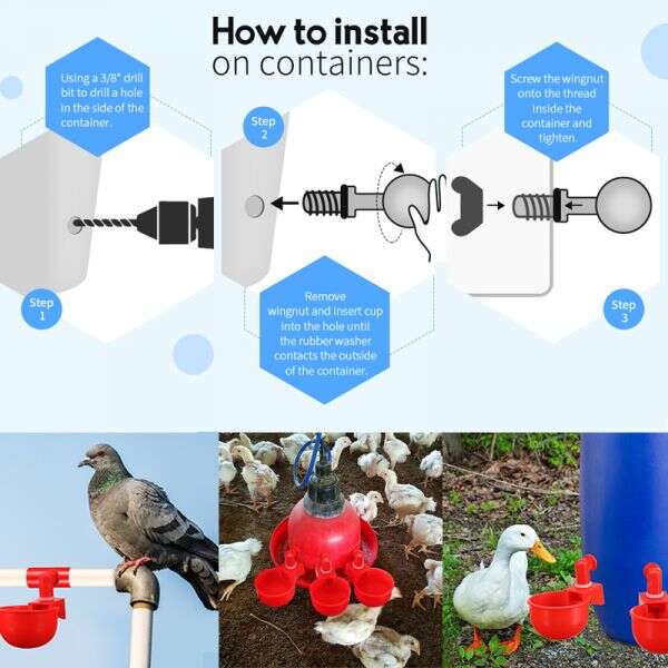 PoulCups - Set for automatic water provision for poultry