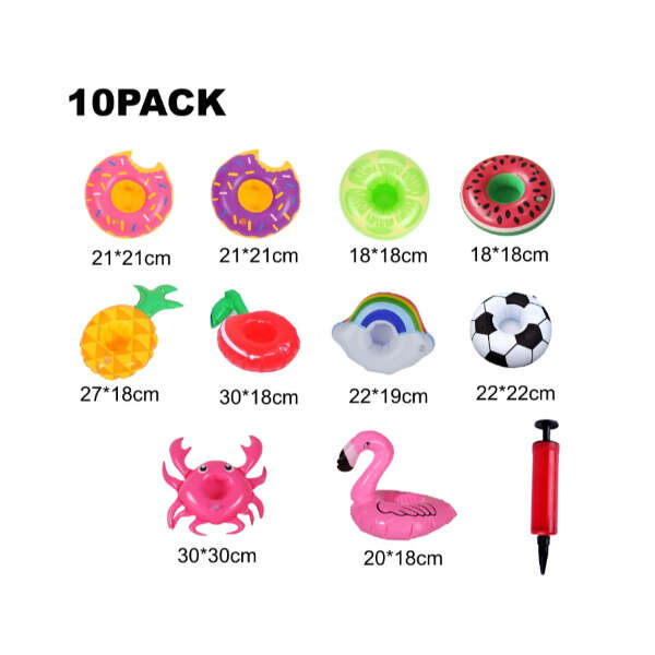 Floatmate - Set of 10 inflatable bottle holders