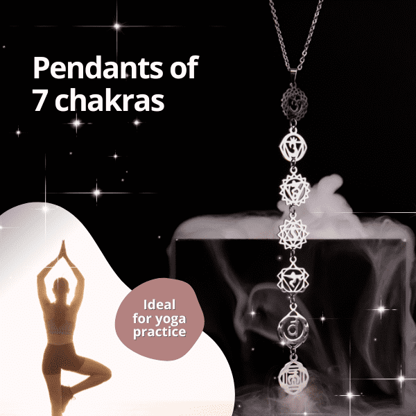 Zahara - Necklace with 7 chakra pendants