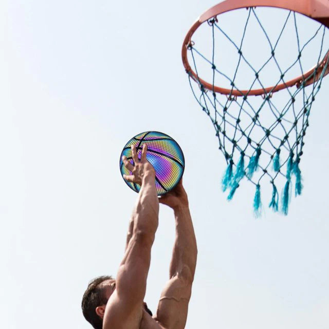 Reflektujúca basketbalová lopta, holografický dizajn, 24,5 cm