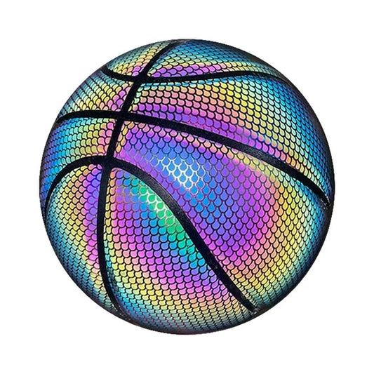 Reflektujúca basketbalová lopta, holografický dizajn, 24,5 cm