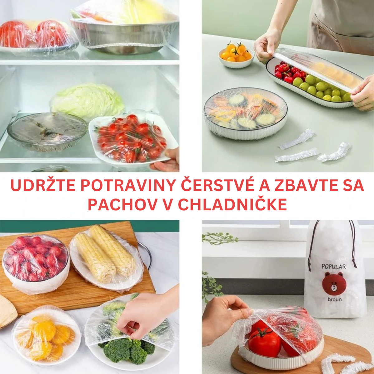 Set 300 – Opakovane použiteľné elastické vrecká na ochranu potravín