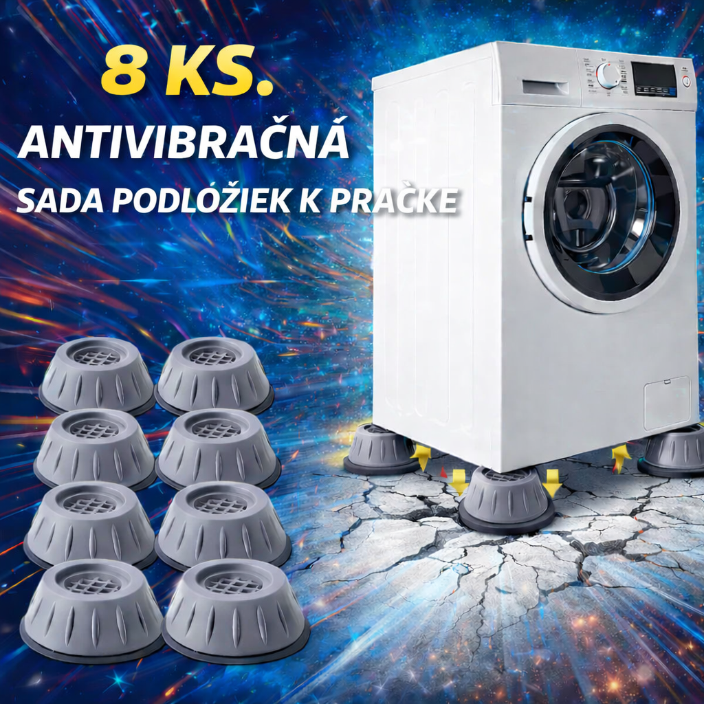 Sada 8 antivibračných podložiek – Proti hluku & Protišmykové