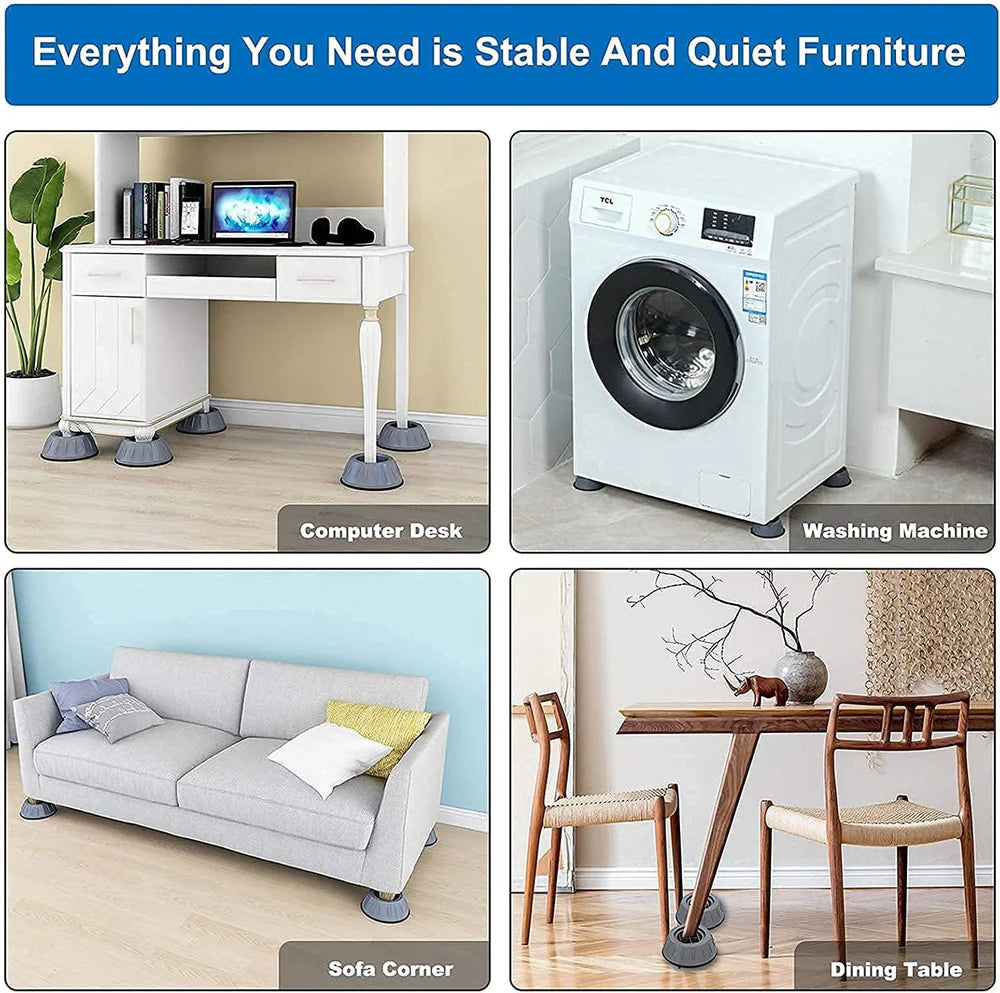 Sada 8 antivibračných podložiek – Proti hluku & Protišmykové